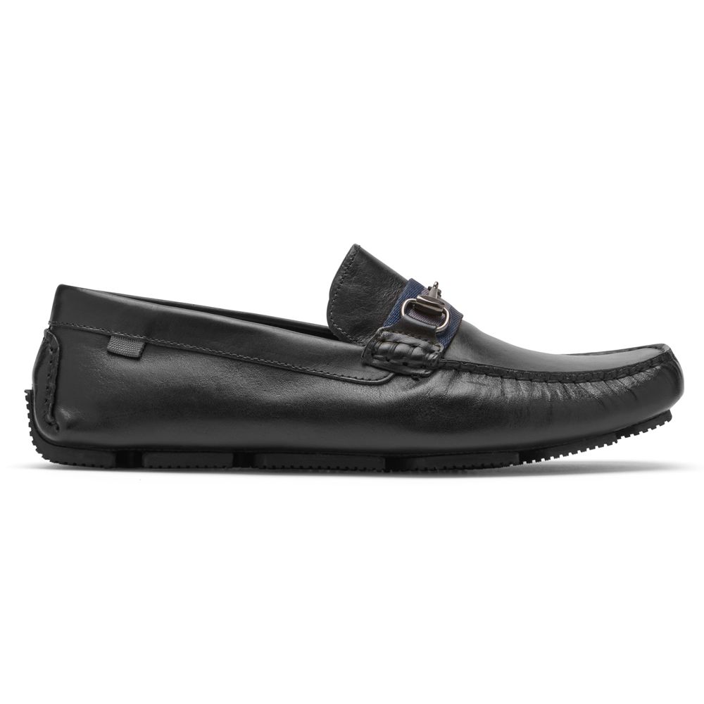 Rockport Canada Rhyder Bit Slip-Ons - Mens Loafers Black (CEY572601)